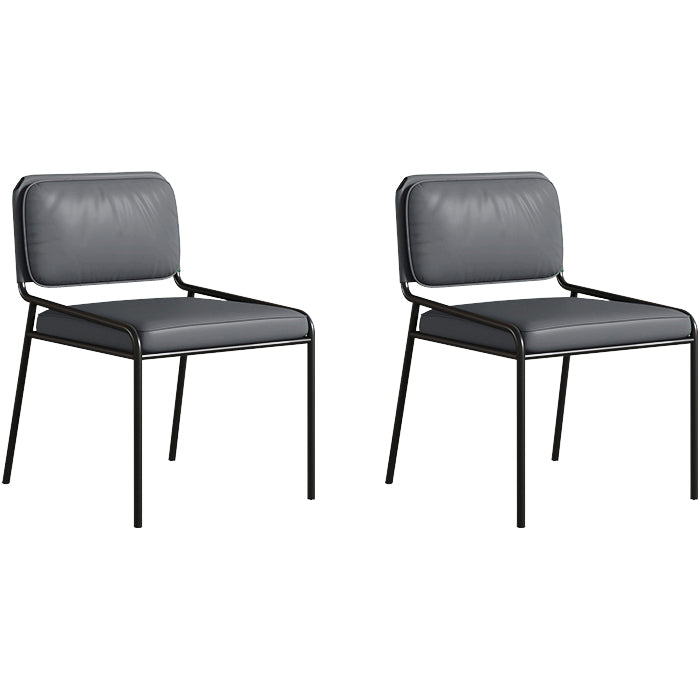 Modern Style Leather Open Back Upholstered Home Dining Side Chair