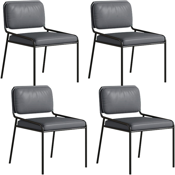 Modern Style Leather Open Back Upholstered Home Dining Side Chair