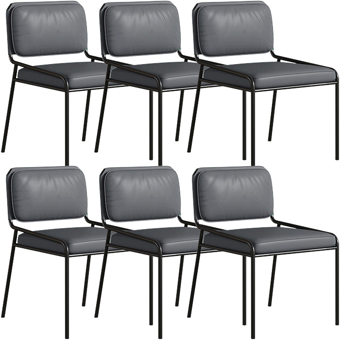 Modern Style Leather Open Back Upholstered Home Dining Side Chair