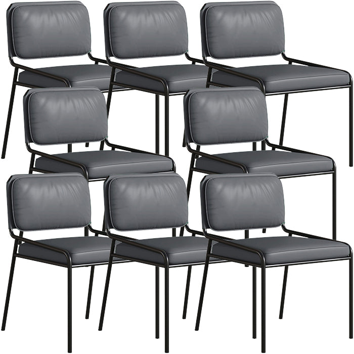 Modern Style Leather Open Back Upholstered Home Dining Side Chair