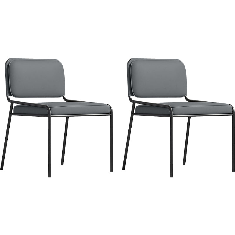 Modern Style Leather Open Back Upholstered Home Dining Side Chair