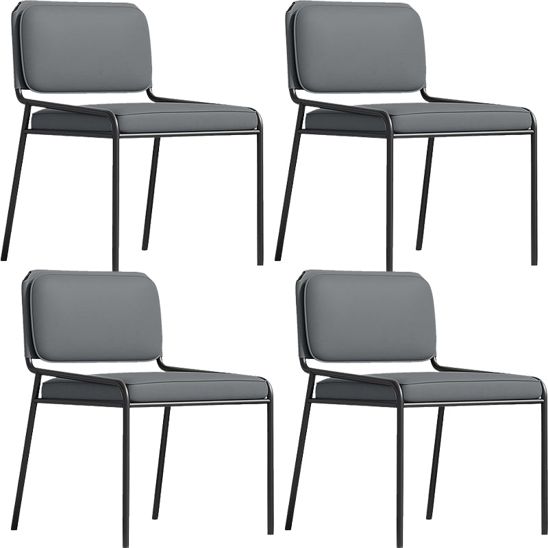Modern Style Leather Open Back Upholstered Home Dining Side Chair