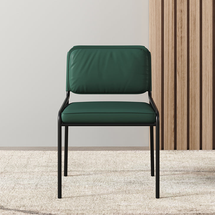 Modern Style Leather Open Back Upholstered Home Dining Side Chair