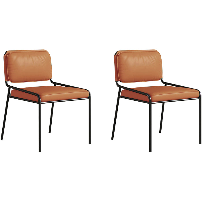 Modern Style Leather Open Back Upholstered Home Dining Side Chair
