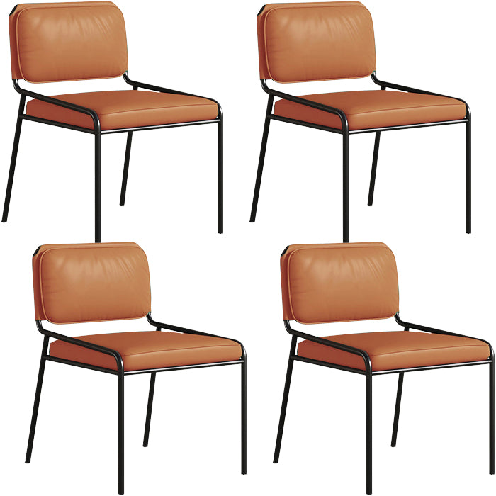 Modern Style Leather Open Back Upholstered Home Dining Side Chair