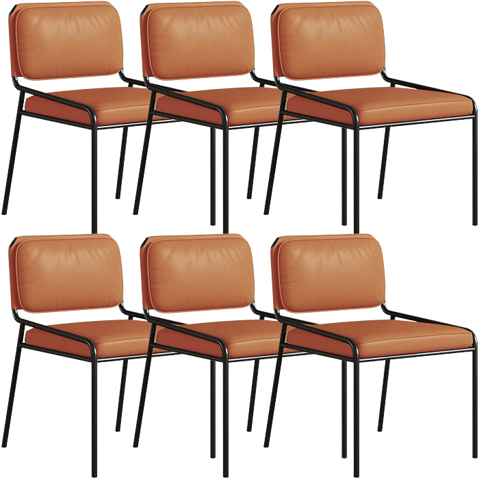 Modern Style Leather Open Back Upholstered Home Dining Side Chair