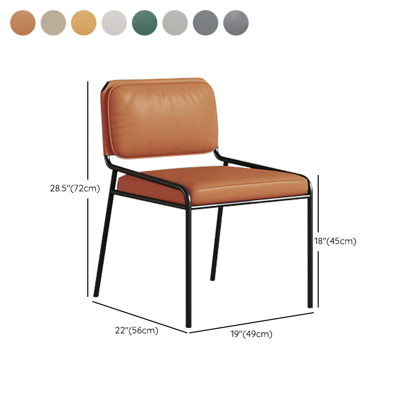 Modern Style Leather Open Back Upholstered Home Dining Side Chair