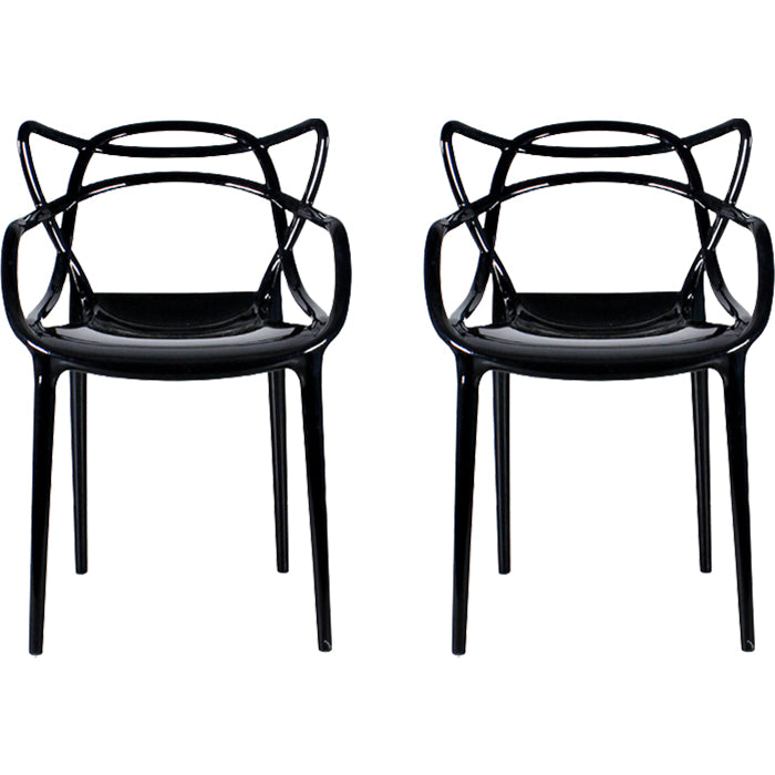 Contemporary Indoor Plastic Open Back Stacking Dining Arm Chair