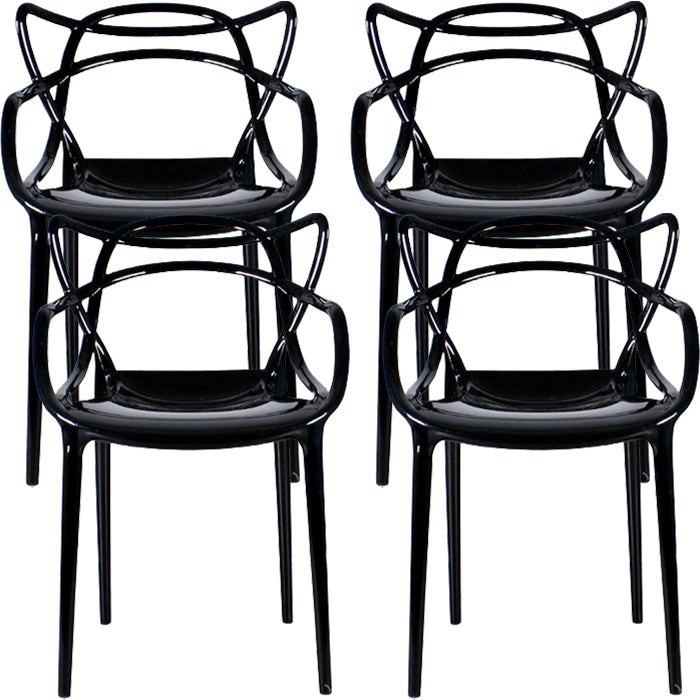 Contemporary Indoor Plastic Open Back Stacking Dining Arm Chair