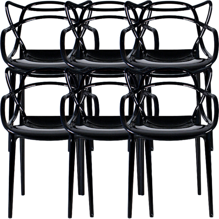 Contemporary Indoor Plastic Open Back Stacking Dining Arm Chair