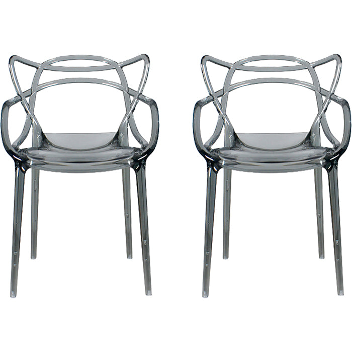Contemporary Indoor Plastic Open Back Stacking Dining Arm Chair