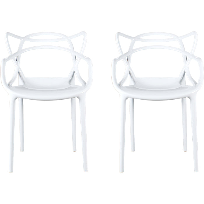 Contemporary Indoor Plastic Open Back Stacking Dining Arm Chair