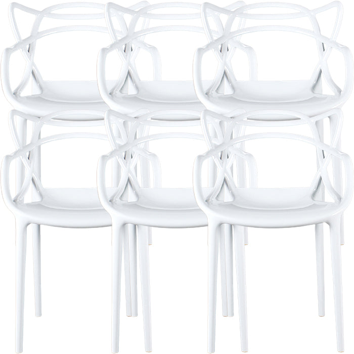 Contemporary Indoor Plastic Open Back Stacking Dining Arm Chair