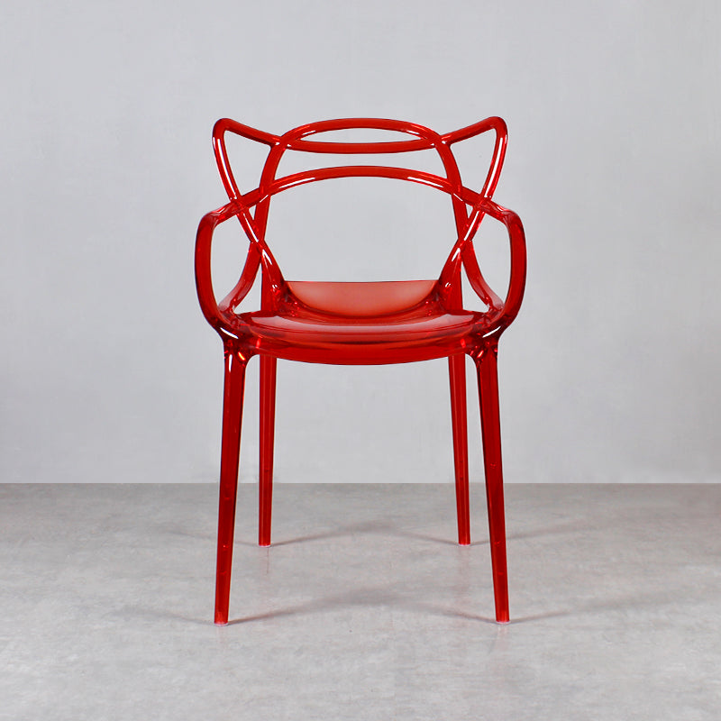 Contemporary Indoor Plastic Open Back Stacking Dining Arm Chair