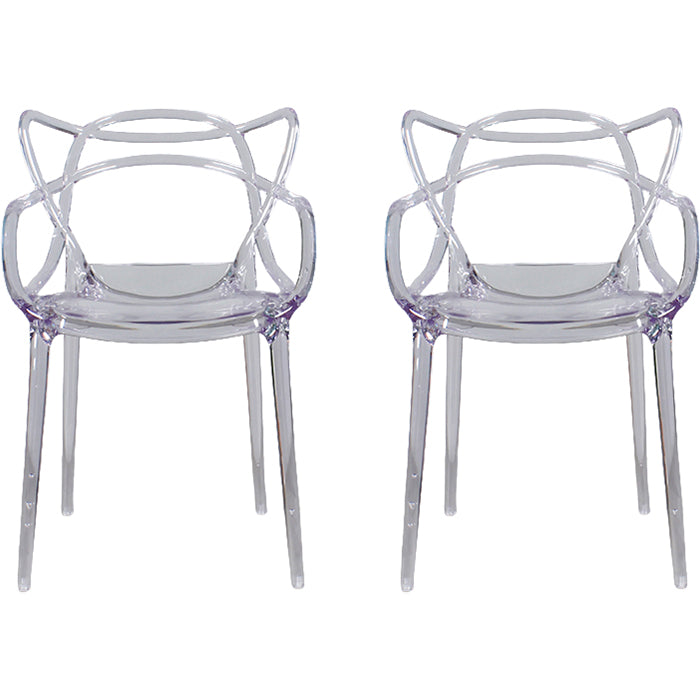 Contemporary Indoor Plastic Open Back Stacking Dining Arm Chair
