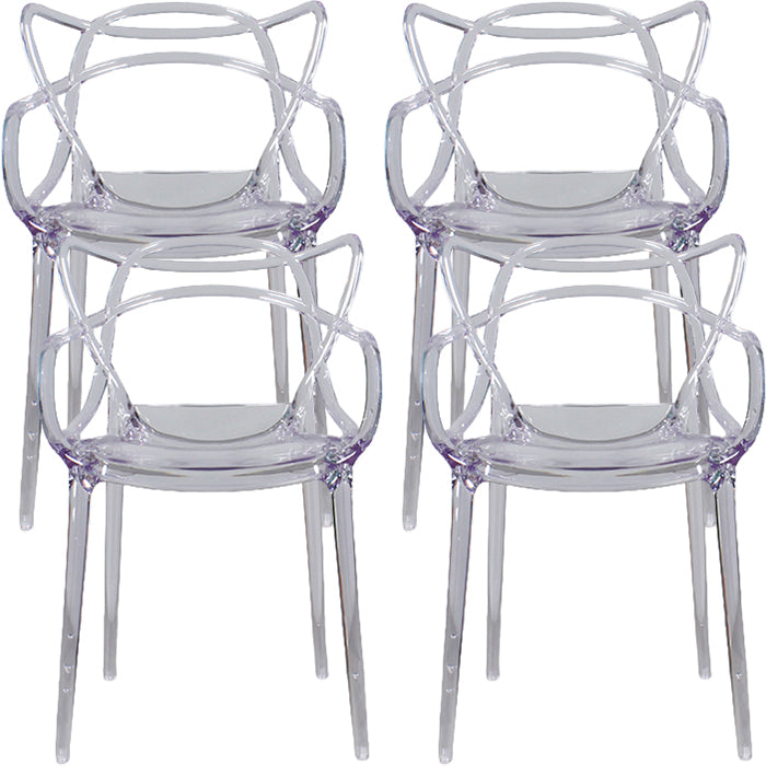 Contemporary Indoor Plastic Open Back Stacking Dining Arm Chair
