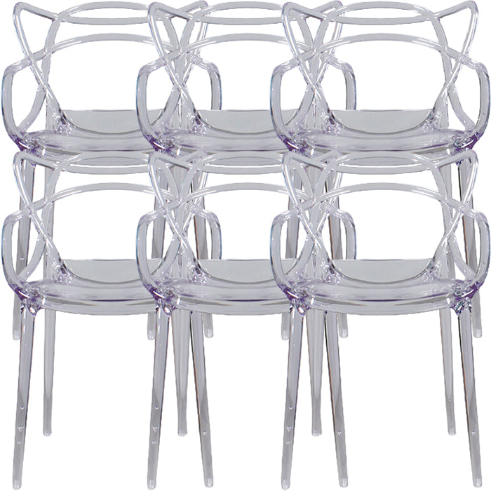 Contemporary Indoor Plastic Open Back Stacking Dining Arm Chair