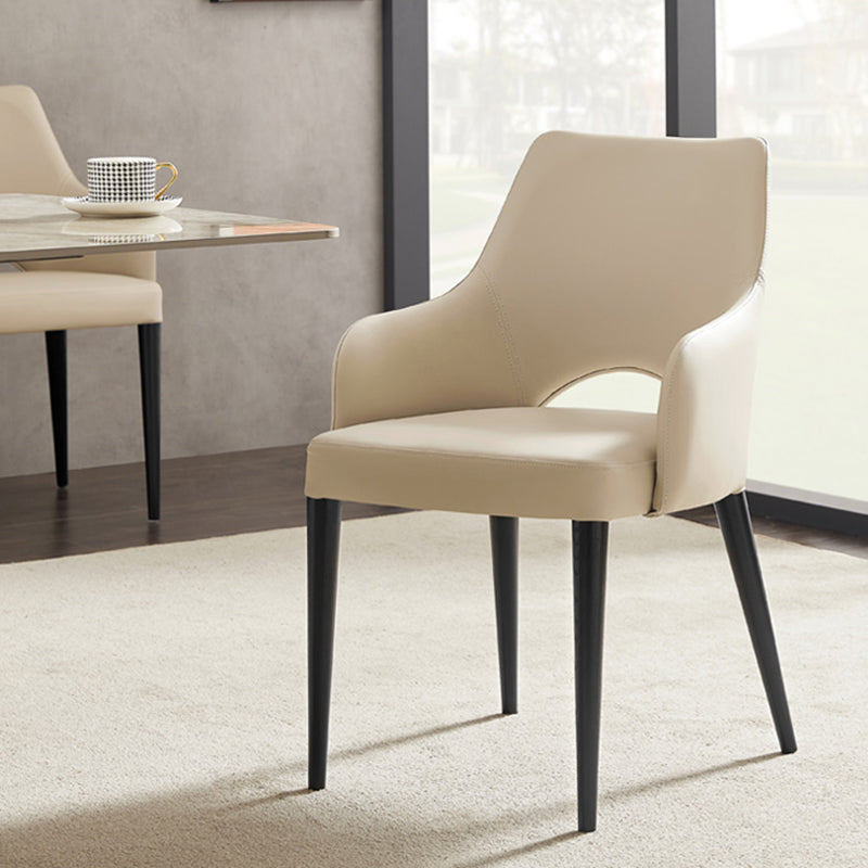 Modern Style Open Back Upholstered Leather Home Dining Side Chair