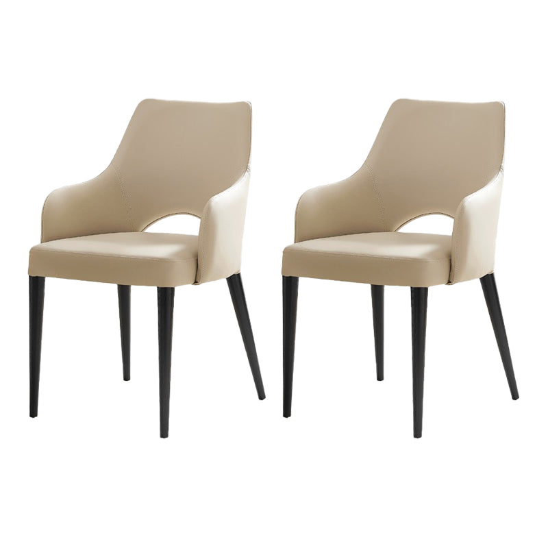 Modern Style Open Back Upholstered Leather Home Dining Side Chair