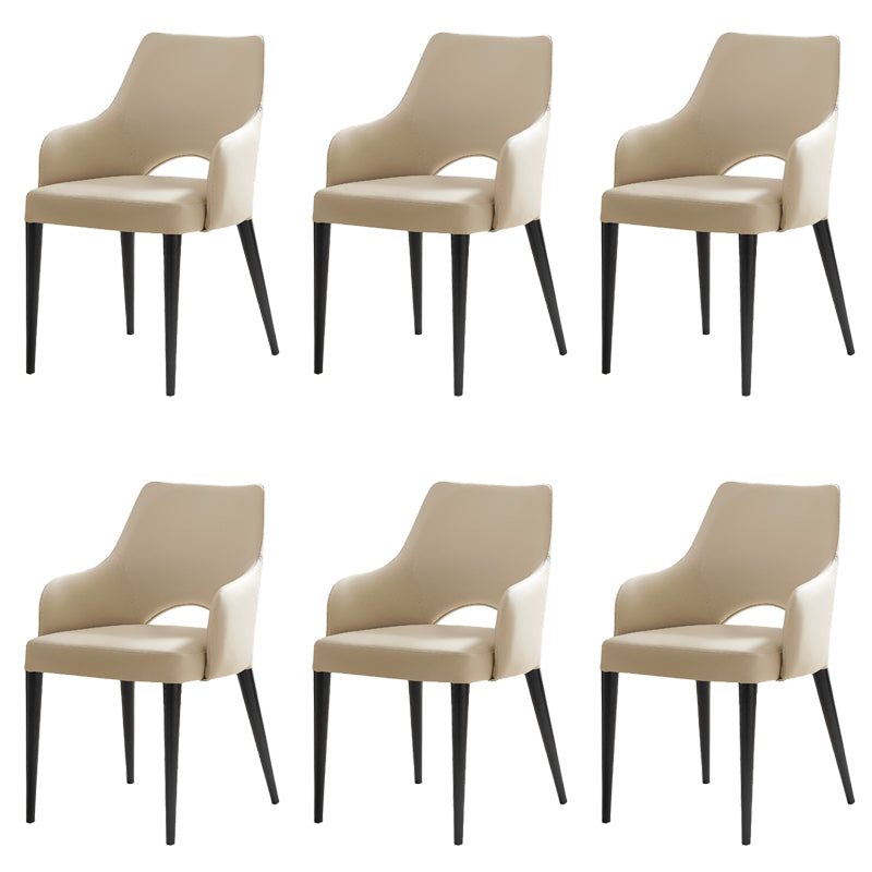 Modern Style Open Back Upholstered Leather Home Dining Side Chair