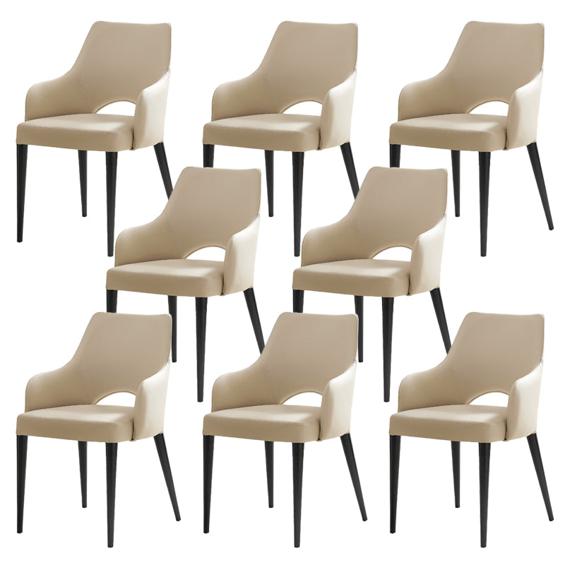 Modern Style Open Back Upholstered Leather Home Dining Side Chair