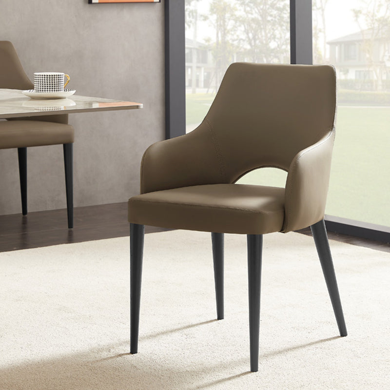 Modern Style Open Back Upholstered Leather Home Dining Side Chair