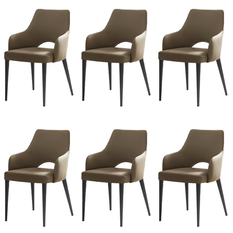 Modern Style Open Back Upholstered Leather Home Dining Side Chair