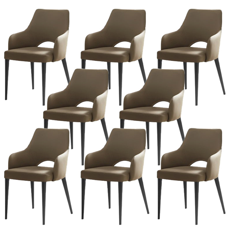 Modern Style Open Back Upholstered Leather Home Dining Side Chair