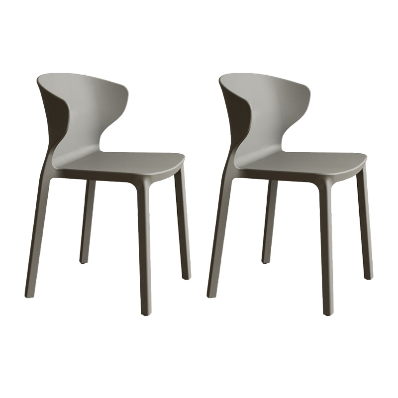 Contemporary Indoor Plastic Wingback Stackable Armless Dining Side Chair