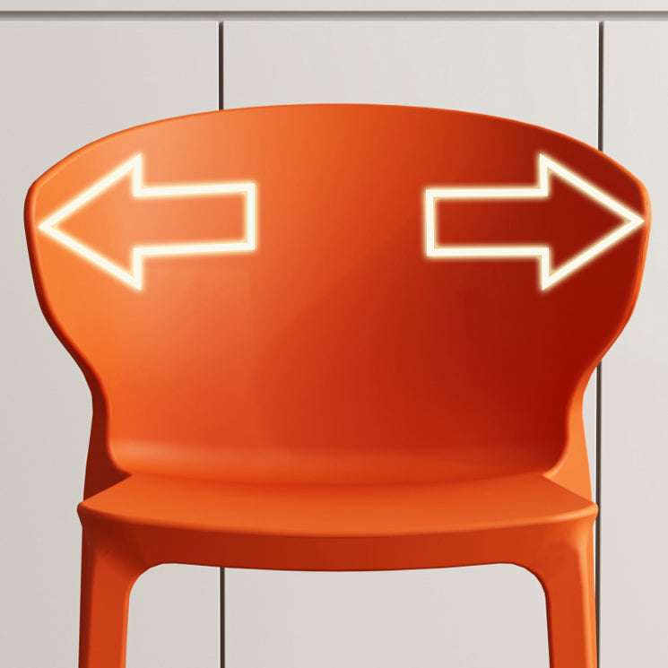 Contemporary Indoor Plastic Wingback Stackable Armless Dining Side Chair