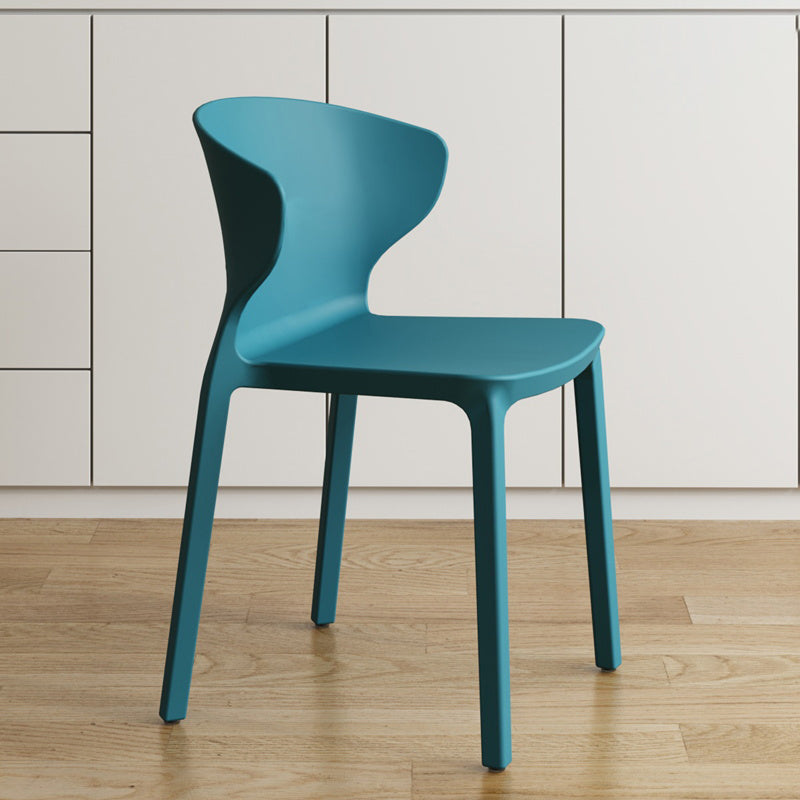 Contemporary Indoor Plastic Wingback Stackable Armless Dining Side Chair