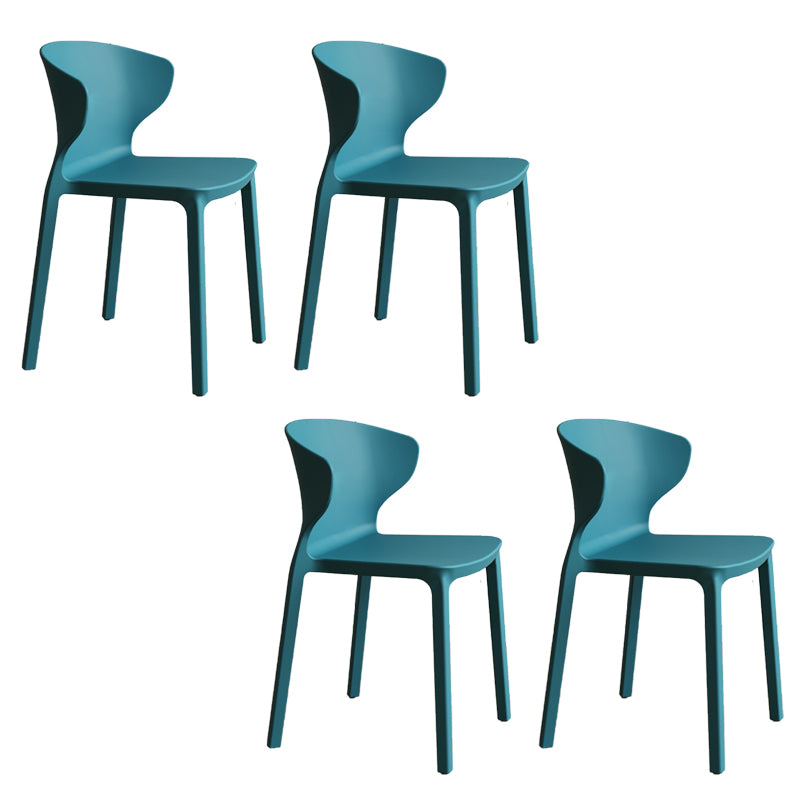 Contemporary Indoor Plastic Wingback Stackable Armless Dining Side Chair