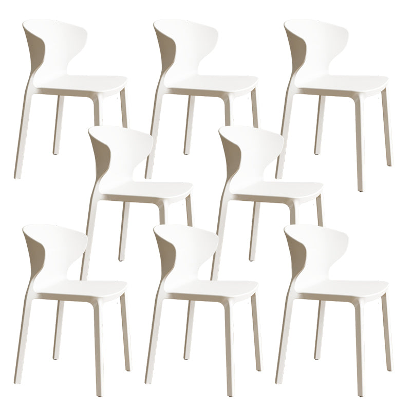 Contemporary Indoor Plastic Wingback Stackable Armless Dining Side Chair