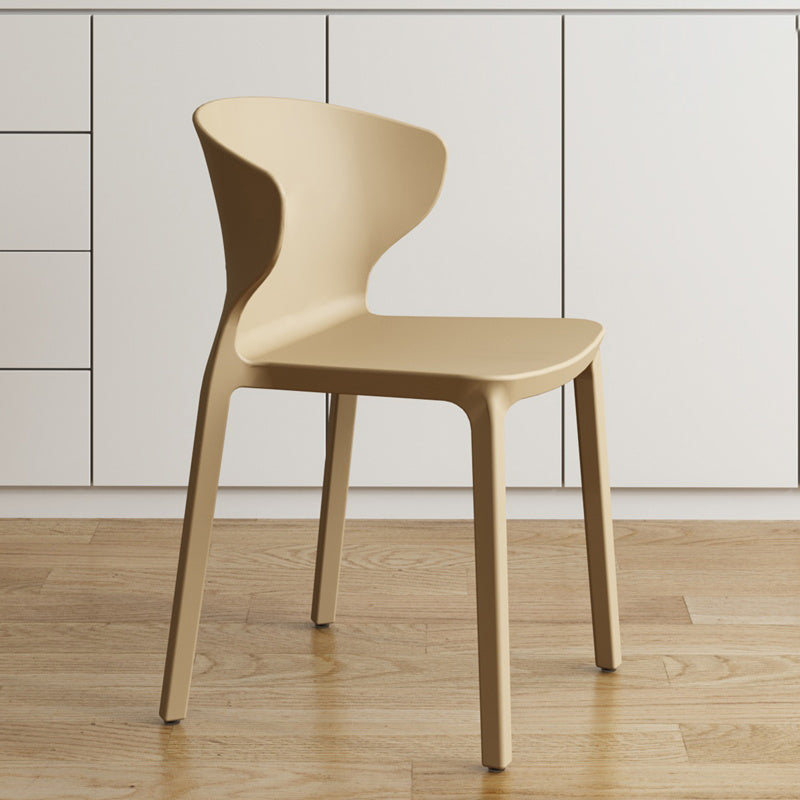 Contemporary Indoor Plastic Wingback Stackable Armless Dining Side Chair