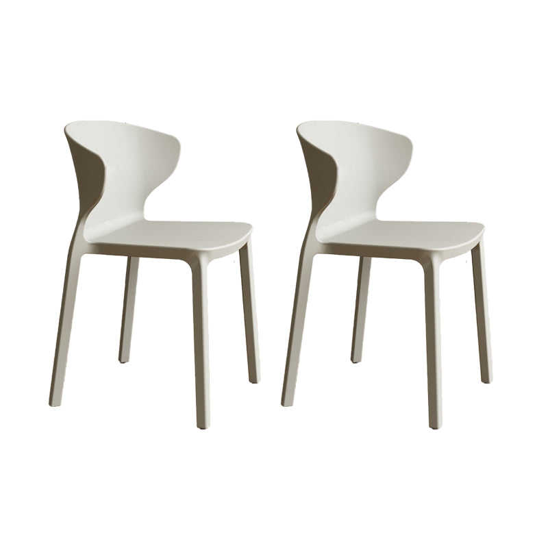 Contemporary Indoor Plastic Wingback Stackable Armless Dining Side Chair