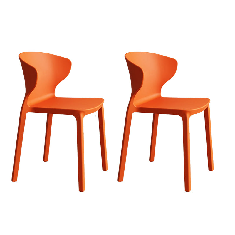 Contemporary Indoor Plastic Wingback Stackable Armless Dining Side Chair