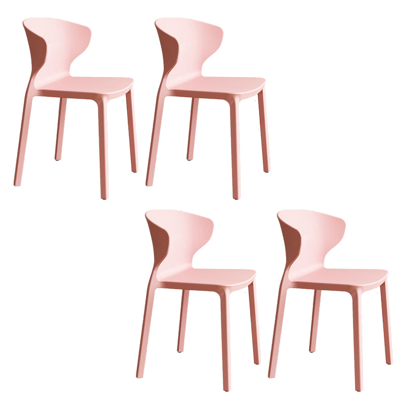 Contemporary Indoor Plastic Wingback Stackable Armless Dining Side Chair