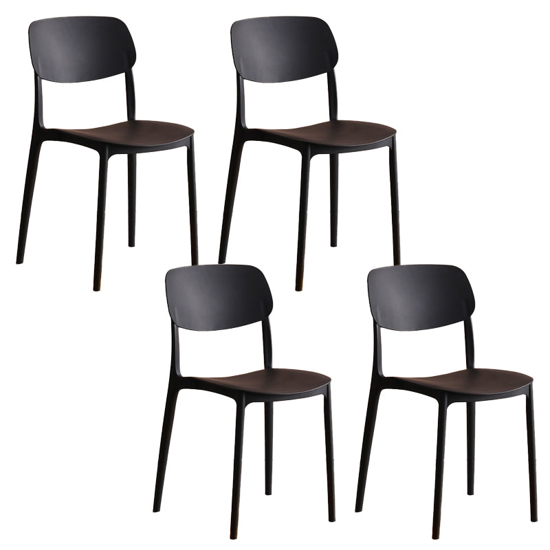Modern Indoor-Outdoor Plastic Open Back Stackable Dining Side Chair