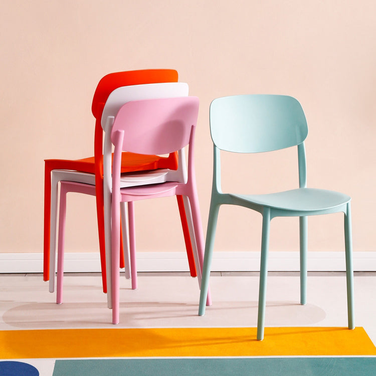 Modern Indoor-Outdoor Plastic Open Back Stackable Dining Side Chair