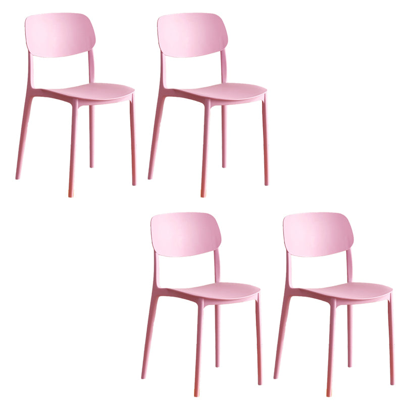 Modern Indoor-Outdoor Plastic Open Back Stackable Dining Side Chair