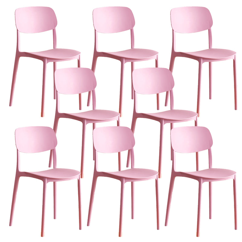 Modern Indoor-Outdoor Plastic Open Back Stackable Dining Side Chair