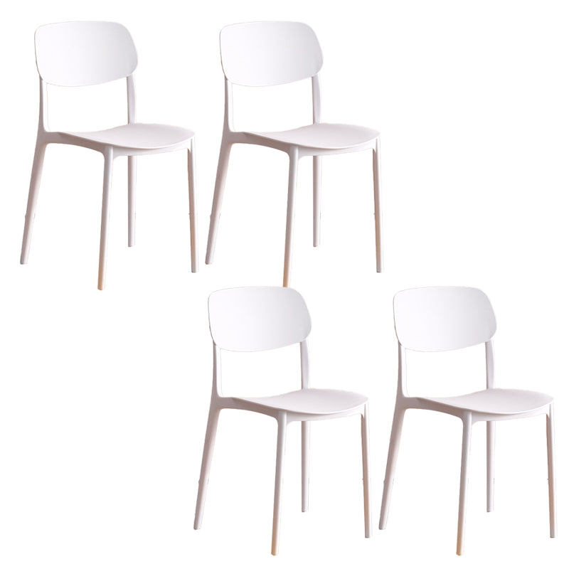 Modern Indoor-Outdoor Plastic Open Back Stackable Dining Side Chair