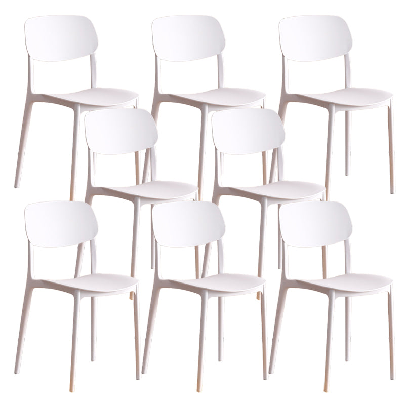 Modern Indoor-Outdoor Plastic Open Back Stackable Dining Side Chair