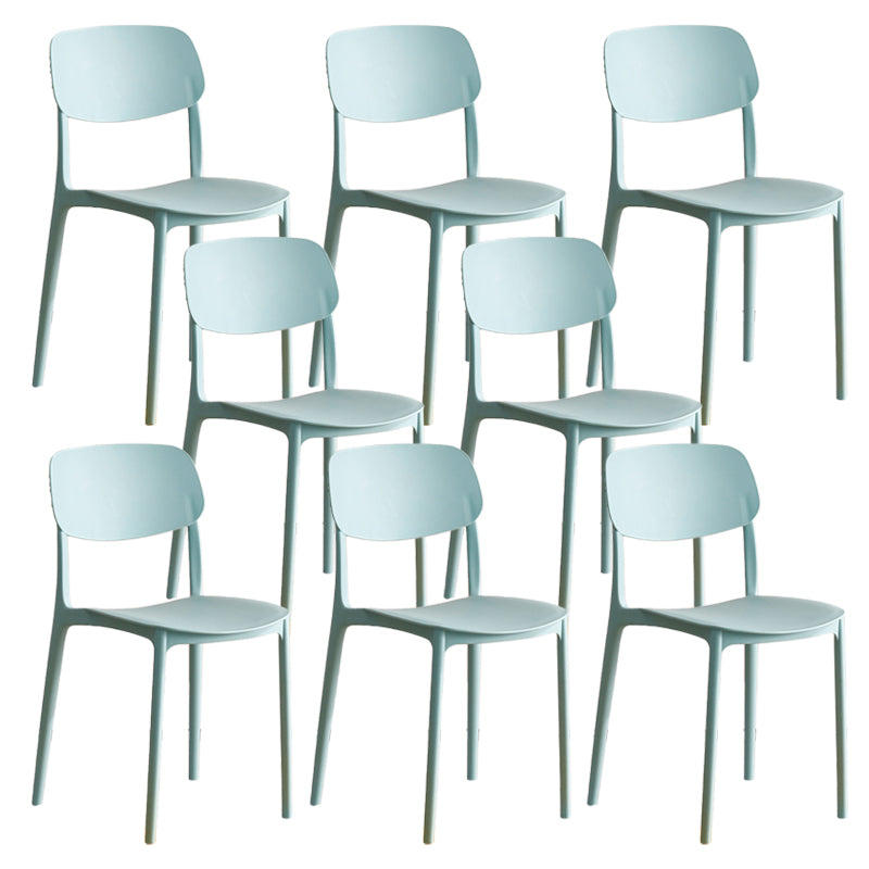 Modern Indoor-Outdoor Plastic Open Back Stackable Dining Side Chair