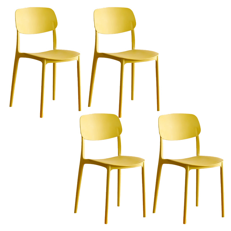 Modern Indoor-Outdoor Plastic Open Back Stackable Dining Side Chair