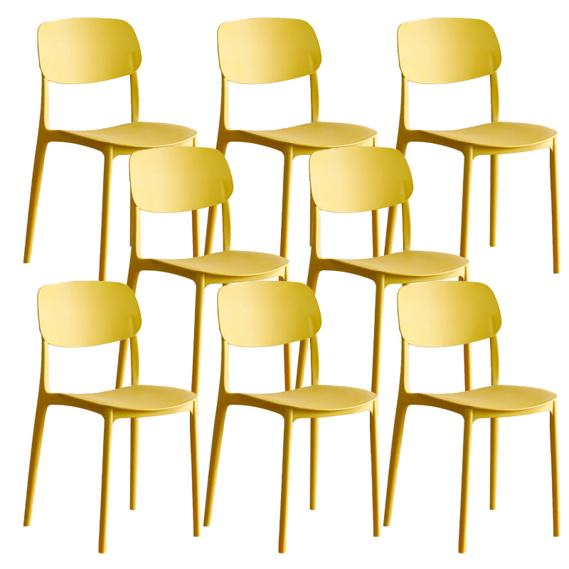 Modern Indoor-Outdoor Plastic Open Back Stackable Dining Side Chair
