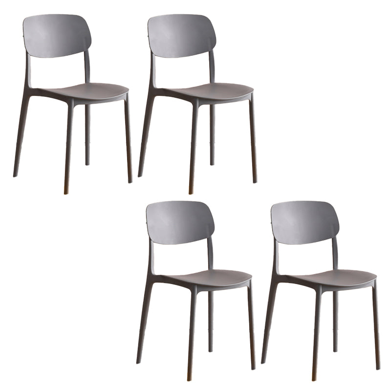 Modern Indoor-Outdoor Plastic Open Back Stackable Dining Side Chair