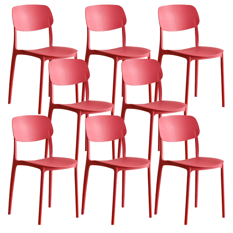 Modern Indoor-Outdoor Plastic Open Back Stackable Dining Side Chair