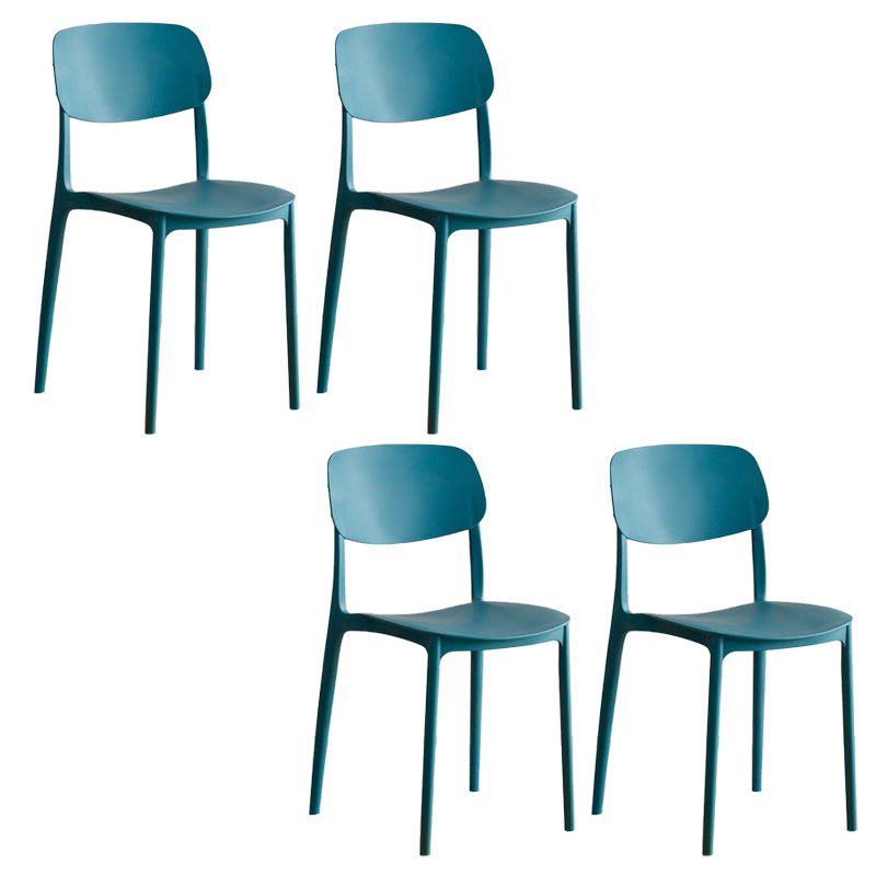 Modern Indoor-Outdoor Plastic Open Back Stackable Dining Side Chair