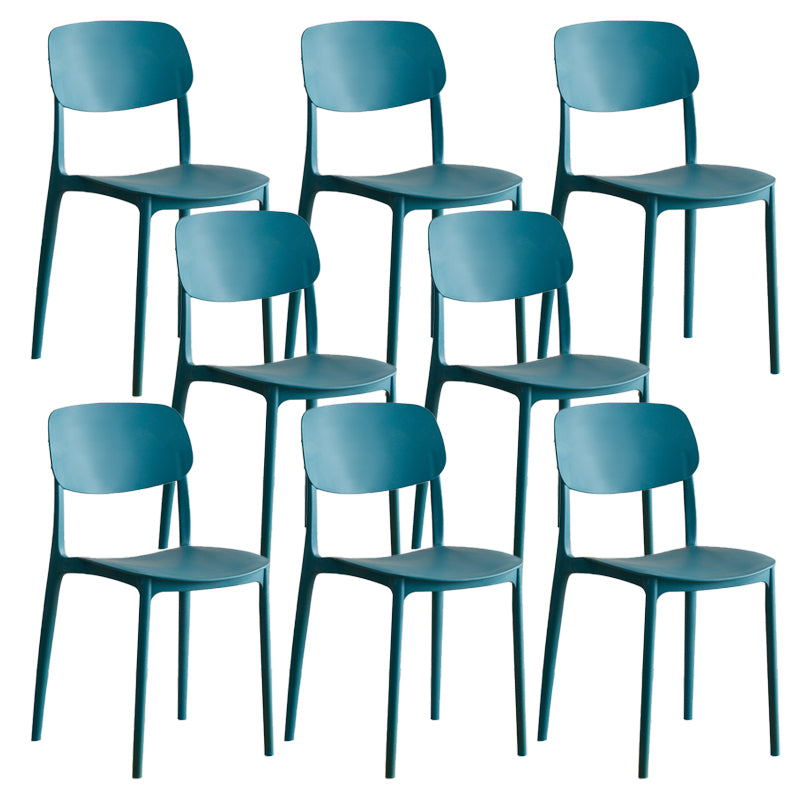 Modern Indoor-Outdoor Plastic Open Back Stackable Dining Side Chair